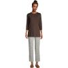 Lands’ End Women’s 3/4 Sleeve Supima Cotton Crewneck Tunic(Rich Coffee)