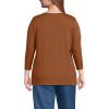 Lands’ End Women’s 3/4 Sleeve Supima Cotton Crewneck Tunic(Rich Ginger Brown)
