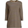 Lands’ End Women’s 3/4 Sleeve Supima Cotton Crewneck Tunic(Roasted Rye Breton Stripe)