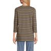 Lands’ End Women’s 3/4 Sleeve Supima Cotton Crewneck Tunic(Roasted Rye Breton Stripe)