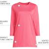 Lands’ End Women’s 3/4 Sleeve Supima Cotton Crewneck Tunic(Rouge Pink)