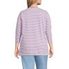 Lands’ End Women’s 3/4 Sleeve Supima Cotton Crewneck Tunic(Soft Orchid Micro Stripe)