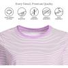 Lands’ End Women’s 3/4 Sleeve Supima Cotton Crewneck Tunic(Soft Orchid Micro Stripe)