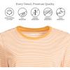 Lands’ End Women’s 3/4 Sleeve Supima Cotton Crewneck Tunic(Sweet Mango Micro Stripe)