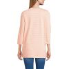 Lands’ End Women’s 3/4 Sleeve Supima Cotton Crewneck Tunic(Tinted Peach Micro Stripe)