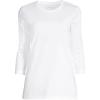 Lands’ End Women’s 3/4 Sleeve Supima Cotton Crewneck Tunic(White)