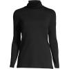 Lands’ End Women’s American-Grown Supima Cotton Fitted Long Sleeve Turtleneck(Black)