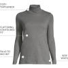 Lands’ End Women’s American-Grown Supima Cotton Fitted Long Sleeve Turtleneck(Charcoal Heather)