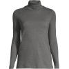 Lands’ End Women’s American-Grown Supima Cotton Fitted Long Sleeve Turtleneck(Charcoal Heather)