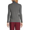 Lands’ End Women’s American-Grown Supima Cotton Fitted Long Sleeve Turtleneck(Charcoal Heather)