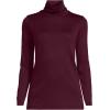 Lands’ End Women’s American-Grown Supima Cotton Fitted Long Sleeve Turtleneck(Lush Burgundy)
