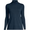 Lands’ End Women’s American-Grown Supima Cotton Fitted Long Sleeve Turtleneck(Radiant Navy)