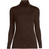 Lands’ End Women’s American-Grown Supima Cotton Fitted Long Sleeve Turtleneck(Rich Coffee)