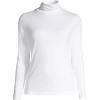 Lands’ End Women’s American-Grown Supima Cotton Fitted Long Sleeve Turtleneck(White)
