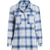 Lands’ End Women’s Anyweather Fleece Shirt Jacket(Deep Sea Navy/Cornflower Plaid)