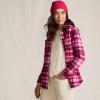 Lands’ End Women’s Anyweather Fleece Shirt Jacket(Vivid Plum/Magenta Plaid)