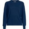 Lands’ End Women’s Cashmere Puff Sleeve Crew Neck Sweater(Deep Sea Navy)