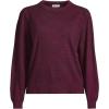 Lands’ End Women’s Cashmere Puff Sleeve Crew Neck Sweater(Light Raspberry Sorbet Heather)