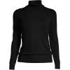 Lands’ End Womens Cashmere Turtleneck Sweater Black Regular Large