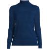 Lands’ End Women’s Cashmere Turtleneck Sweater(Deep Sea Navy)