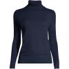 Lands’ End Women’s Cashmere Turtleneck Sweater(Radiant Navy)