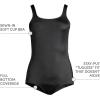 Lands’ End Women’s Chlorine Resistant Soft Cup Tugless Sporty One Piece Swimsuit(Black)