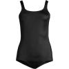 Lands’ End Women’s Chlorine Resistant Soft Cup Tugless Sporty One Piece Swimsuit(Black)