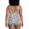 Lands’ End Women’s Chlorine Resistant Soft Cup Tugless Sporty One Piece Swimsuit(Black Havana Floral)