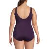 Lands’ End Women’s Chlorine Resistant Soft Cup Tugless Sporty One Piece Swimsuit(Blackberry)