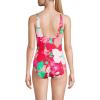 Lands’ End Women’s Chlorine Resistant Soft Cup Tugless Sporty One Piece Swimsuit(Coral Rose Lilies)