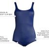 Lands’ End Women’s Chlorine Resistant Soft Cup Tugless Sporty One Piece Swimsuit(Deep Sea Navy)