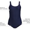 Lands’ End Women’s Chlorine Resistant Soft Cup Tugless Sporty One Piece Swimsuit(Deep Sea Navy Ottoman)