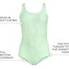 Lands’ End Women’s Chlorine Resistant Soft Cup Tugless Sporty One Piece Swimsuit(Icy Mint Green)