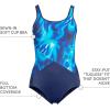 Lands’ End Women’s Chlorine Resistant Soft Cup Tugless Sporty One Piece Swimsuit(Multi Swirl/Deep Sea Navy Mix)