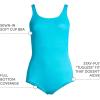 Lands’ End Women’s Chlorine Resistant Soft Cup Tugless Sporty One Piece Swimsuit(Turquoise)