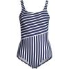 Lands’ End Women’s Chlorine Resistant Soft Cup Tugless Sporty One Piece Swimsuit(White)