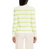 Lands’ End Women’s Cotton Drifter Crew Cable Pullover Sweater(Ivory/Limoncello Gulf Stripe)