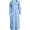 Lands’ End Women’s Cotton Long Sleeve Midcalf Nightgown(Clear Blue Sky Skiers)