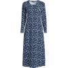 Lands’ End Women’s Cotton Long Sleeve Midcalf Nightgown(Deep Sea Navy Floral Mix)