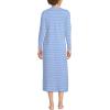 Lands’ End Women’s Cotton Long Sleeve Midcalf Nightgown(White/Clear Blue Sky Stripe)