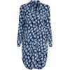 Lands’ End Women’s Cotton Poplin Long Sleeve Sleepshirt Nightgown(Deep Sea Navy Blooms)