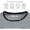 Lands’ End Women’s Cotton Rib Knit T-Shirt(Black Mini Stripe)