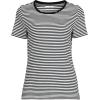 Lands’ End Women’s Cotton Rib Knit T-Shirt(Black Mini Stripe)