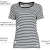 Lands’ End Women’s Cotton Rib Knit T-Shirt(Black Mini Stripe)