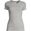 Lands’ End Women’s Cotton Rib Knit T-Shirt(Classic Gray Heather)