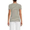 Lands’ End Women’s Cotton Rib Knit T-Shirt(Dark Cilantro Mini Stripe)