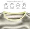 Lands’ End Women’s Cotton Rib Knit T-Shirt(Dark Cilantro Mini Stripe)