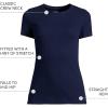 Lands’ End Women’s Cotton Rib Knit T-Shirt(Deep Sea Navy)