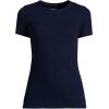 Lands’ End Women’s Cotton Rib Knit T-Shirt(Deep Sea Navy)
