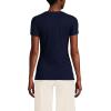 Lands’ End Women’s Cotton Rib Knit T-Shirt(Deep Sea Navy)